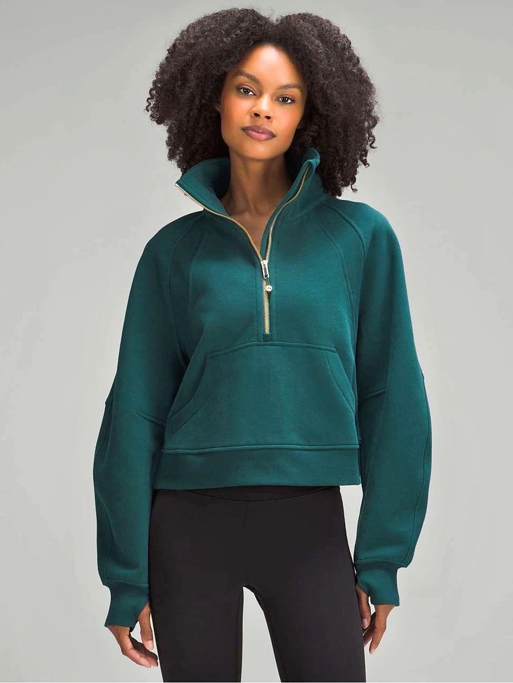 Lululemon Scuba Oversized Funnel Neck Half Zip Storm Teal M/L